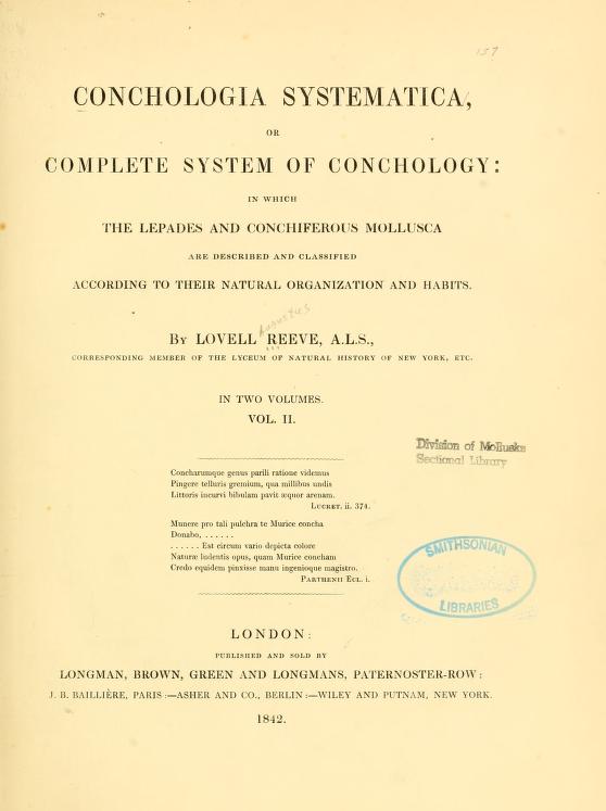 Media type: text; Reeve 1842 Description: Conchologia Systematica, vol. II;